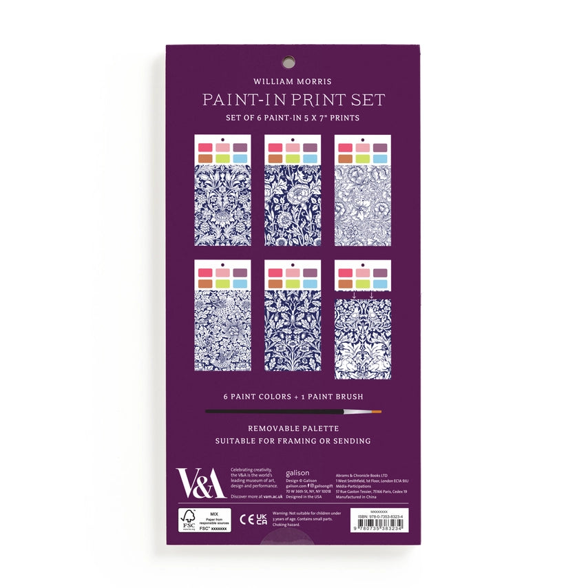 NEW // William Morris Paint-in Print Set