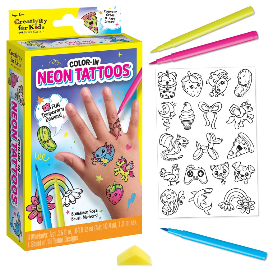NEW // Faber-Castell Color in Neon Tattoos Mini Craft Kit