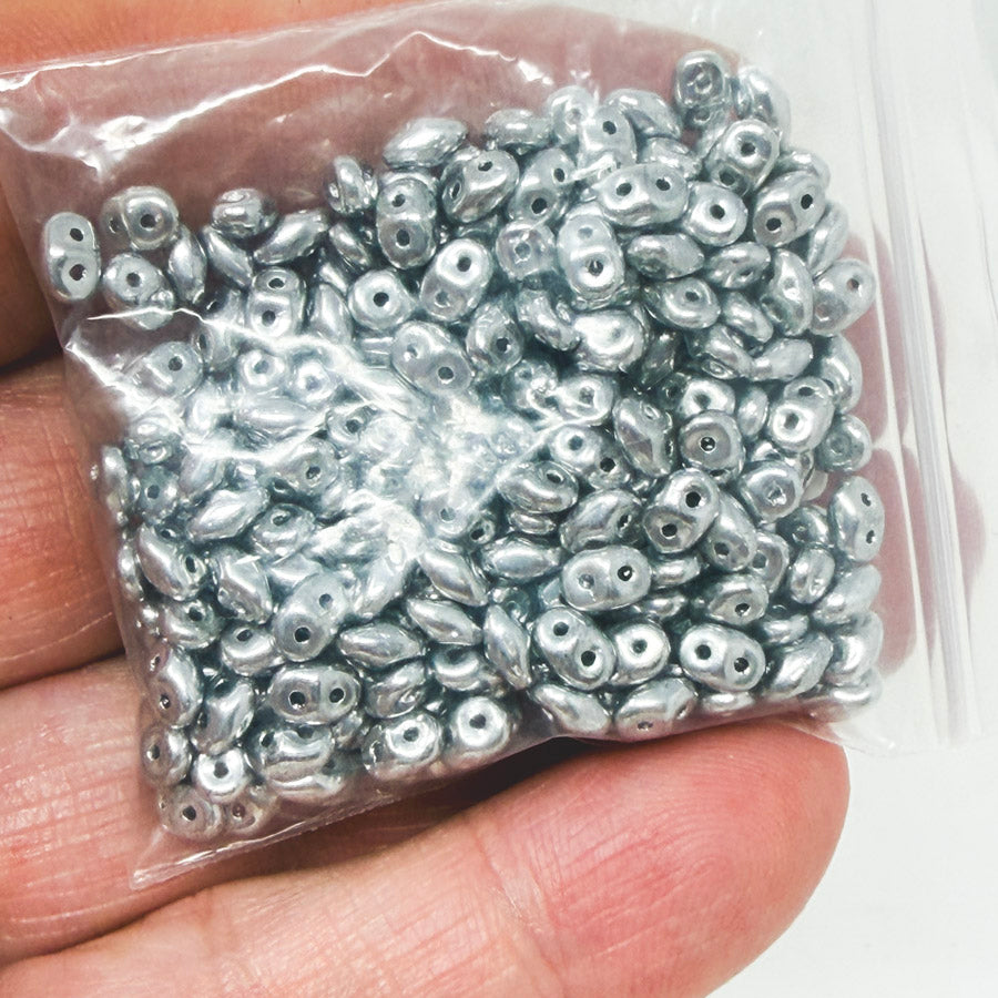 ToHo 2/5 Superduos Silver 25g Czech Beads