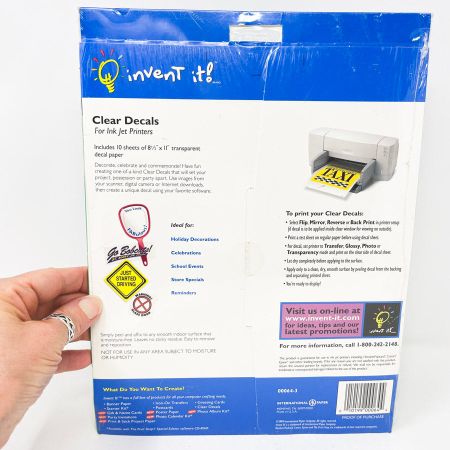 Invent It Clear Decals for Inkjet Printers