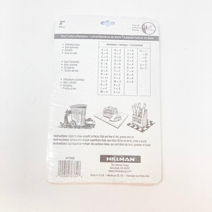 Hillman Vinyl Adhesive Letters and Numbers