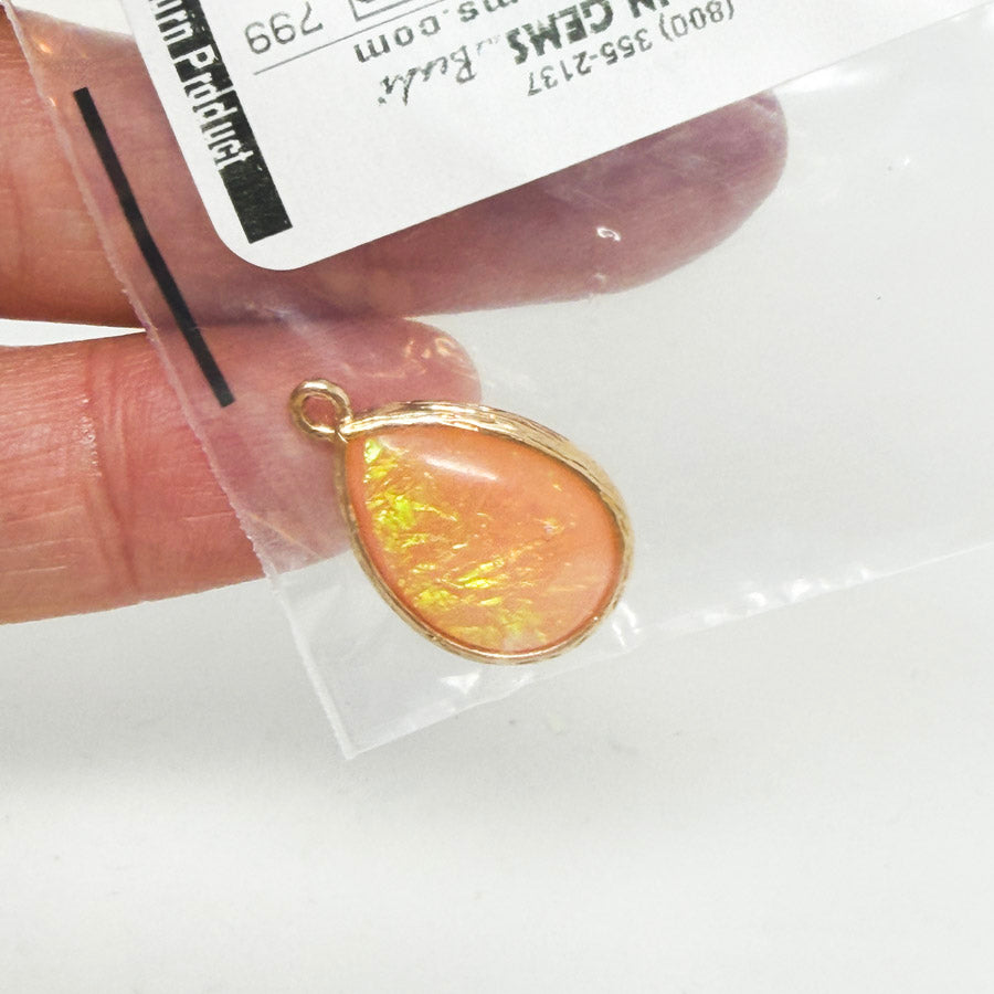 Lt Pink Resin Teardrop 19.5x15mm by Fire Mtn Gems