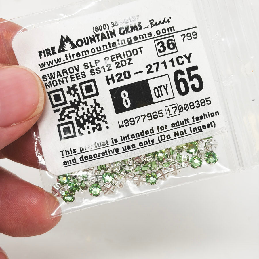 SS12 Peridot Swarvoski Rose Montees by Fire Mtn Gems (Copy)