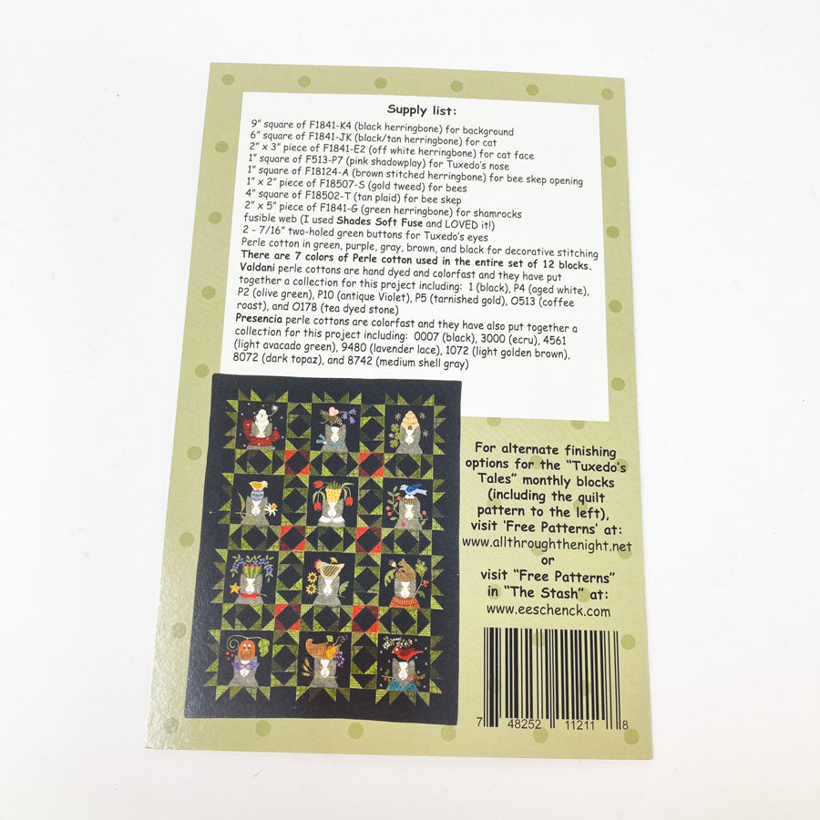 Tuxedo Tales - All Through the Night Quilt Blocks - Pick a Design