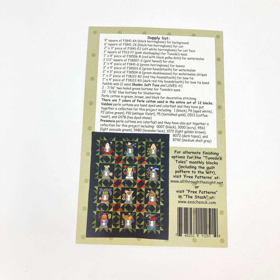 Tuxedo Tales - All Through the Night Quilt Blocks - Pick a Design