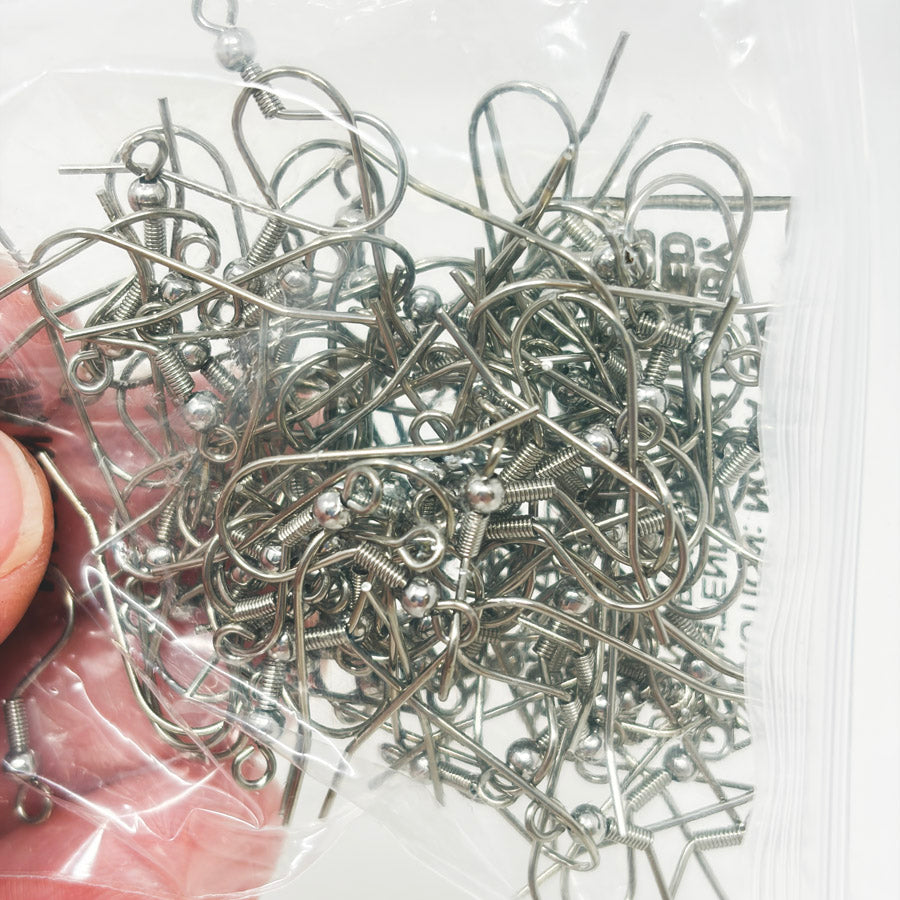 Fish Hook Ear Wire Silver Finish