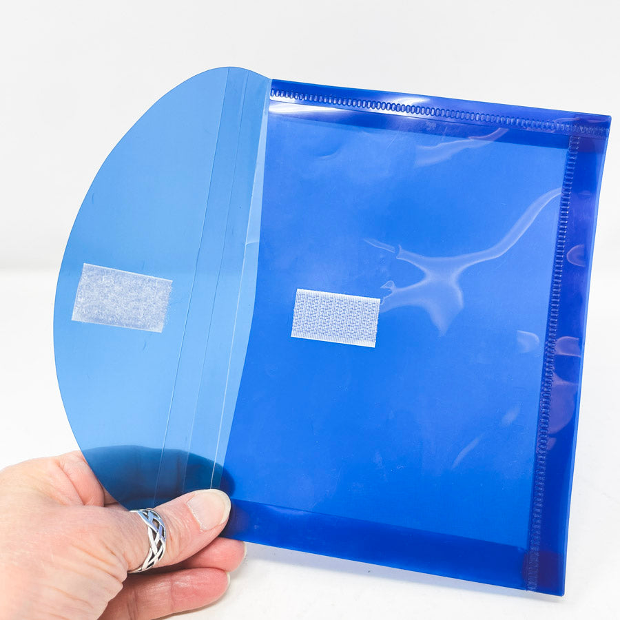 Blue Plastic 5.5"x7.5" Folder