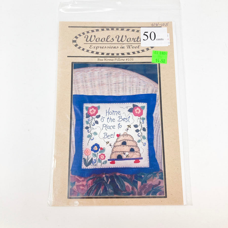 Bee Home Pillow Sewing Pattern by Wools Worth