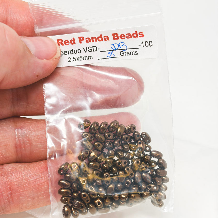 Czech Bead Bundle - Teal/Metallic Red Panda Beads