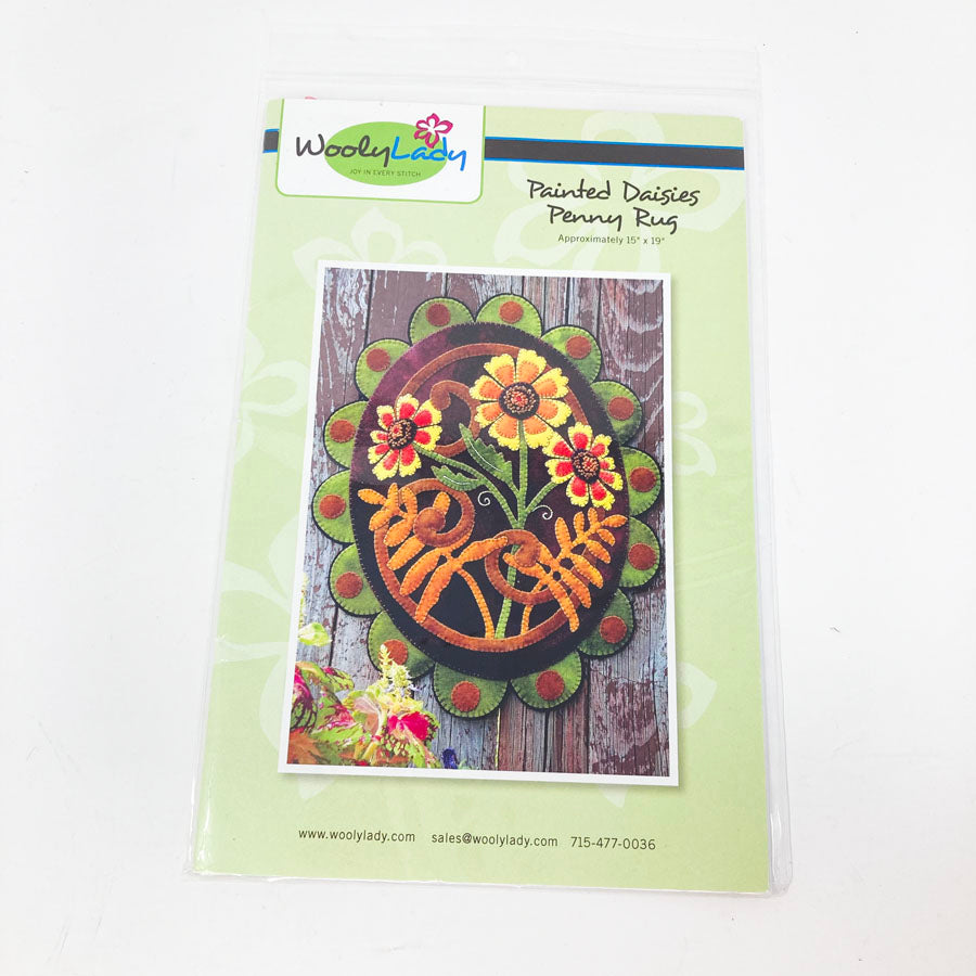 Painted Daisies Penny Rug Sewing Pattern by Wooly Lady