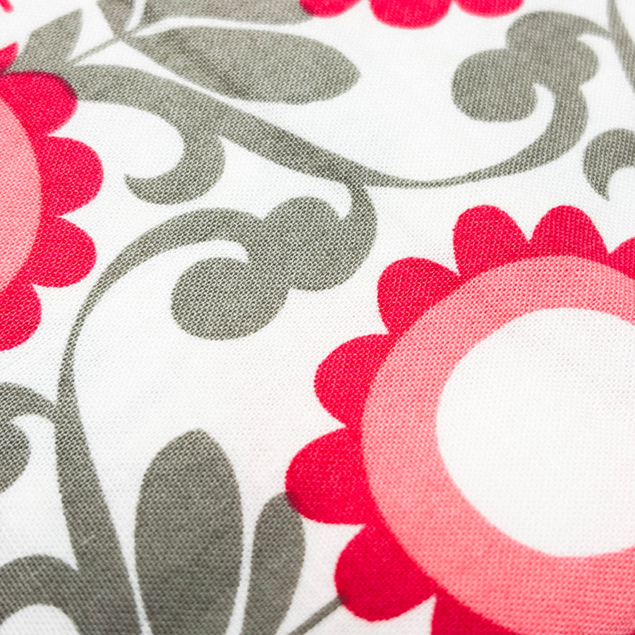 41" x 54" Koko Lee Pink & Gray Floral Fabric