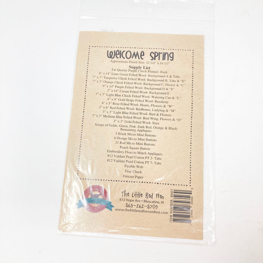 Welcome Spring Sewing Pattern by The Little Red Hen