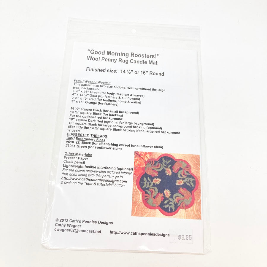 Good Morning Roosters Sewing Pattern by Cath's Pennies Designs