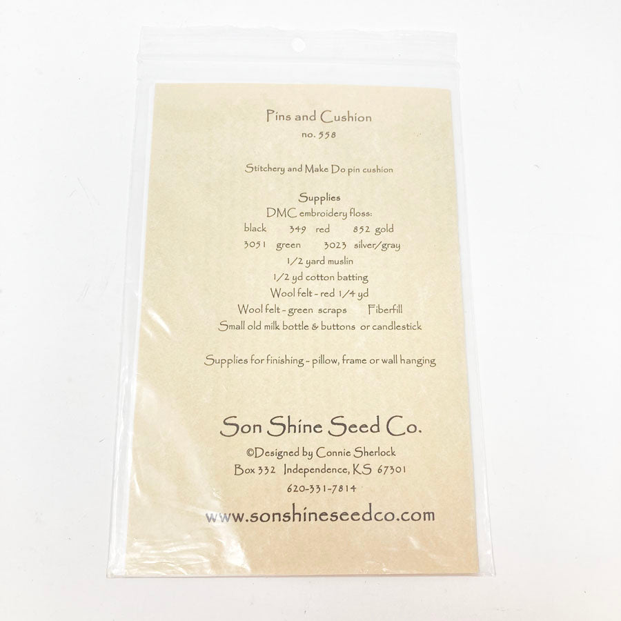 Pins and Cushion by Son Shine Seed Co. Sewing Pattern