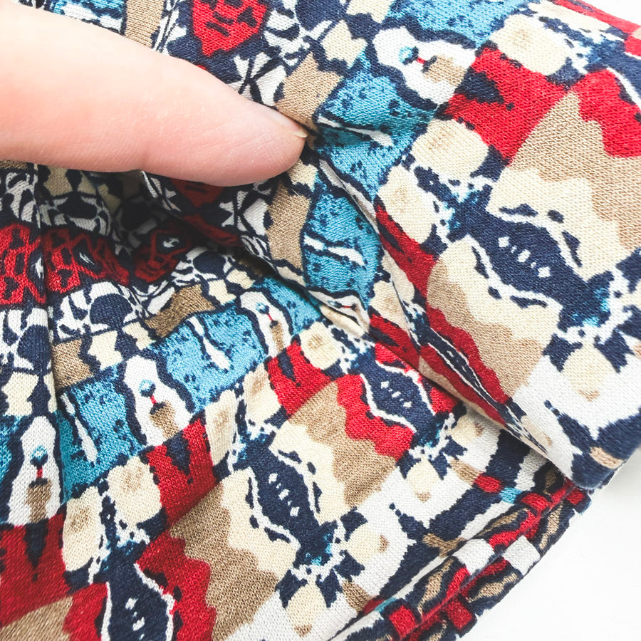 55" × 58" Polyester Jersey Knit – Abstract Southwestern Print