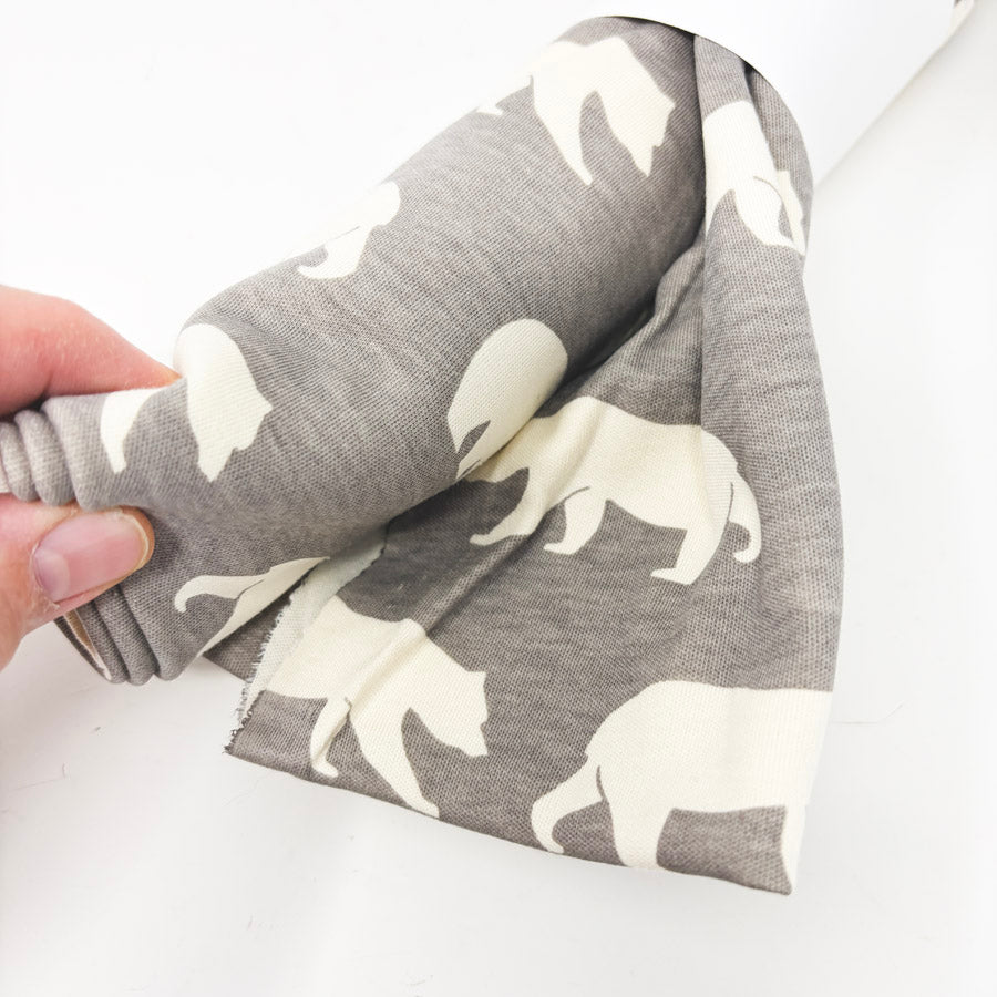 37" × 42" Grey Polar Bear Jersey Knit