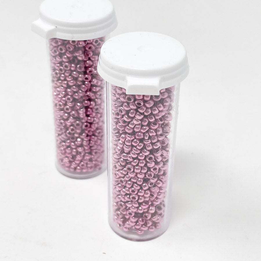 Pink Metallic Seed Beads - 13g (1)