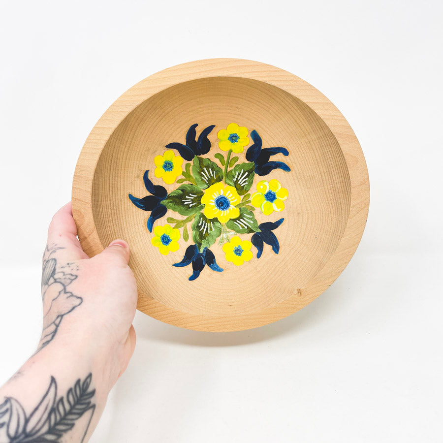 Hand Painted Wood Bowl