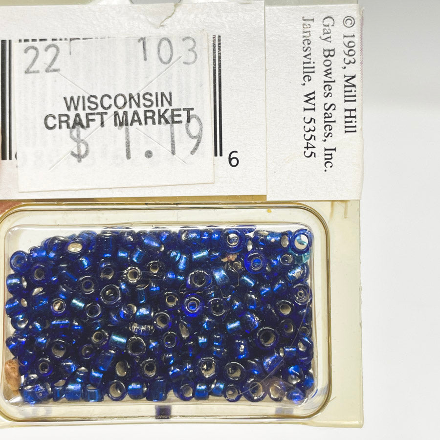 Mill Hill Blue Frosted Glass Beads