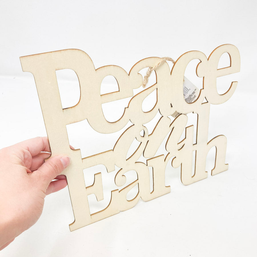 Peace On Earth Wood Hanging Decor