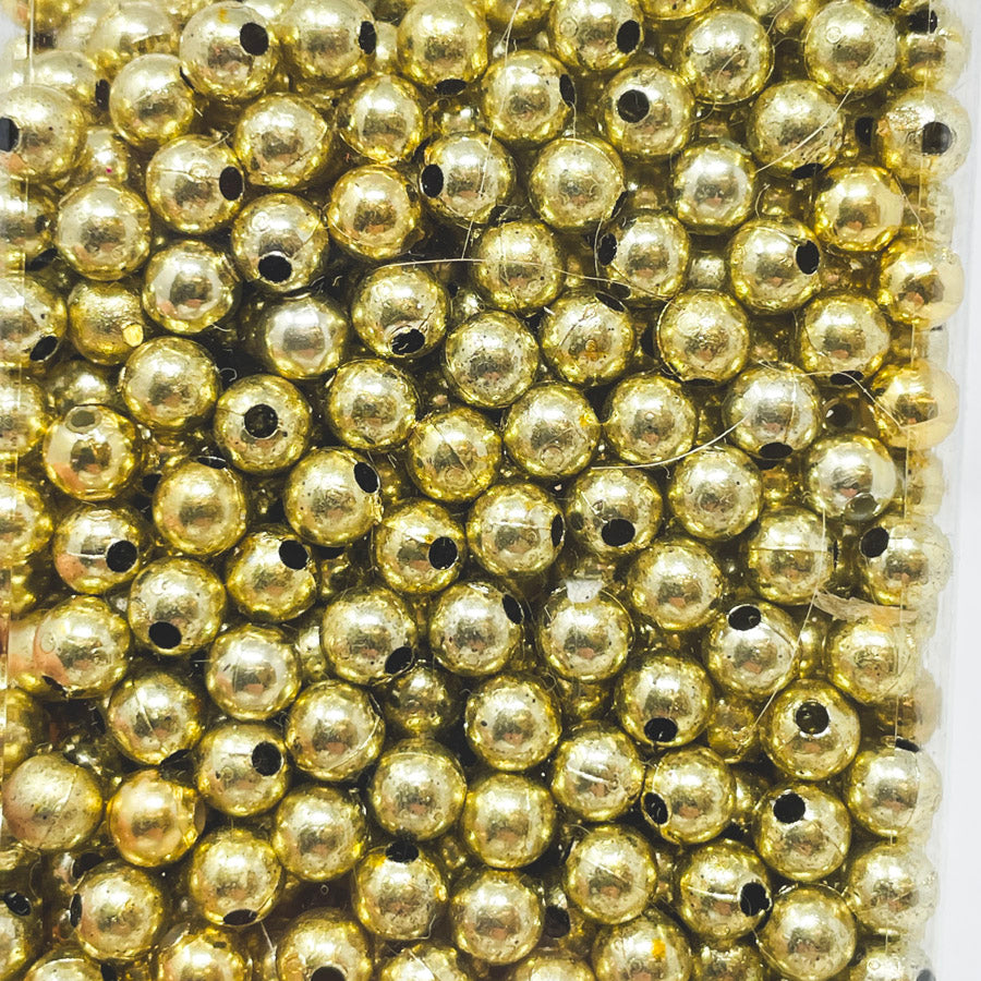 Gold Round Plastic Beads