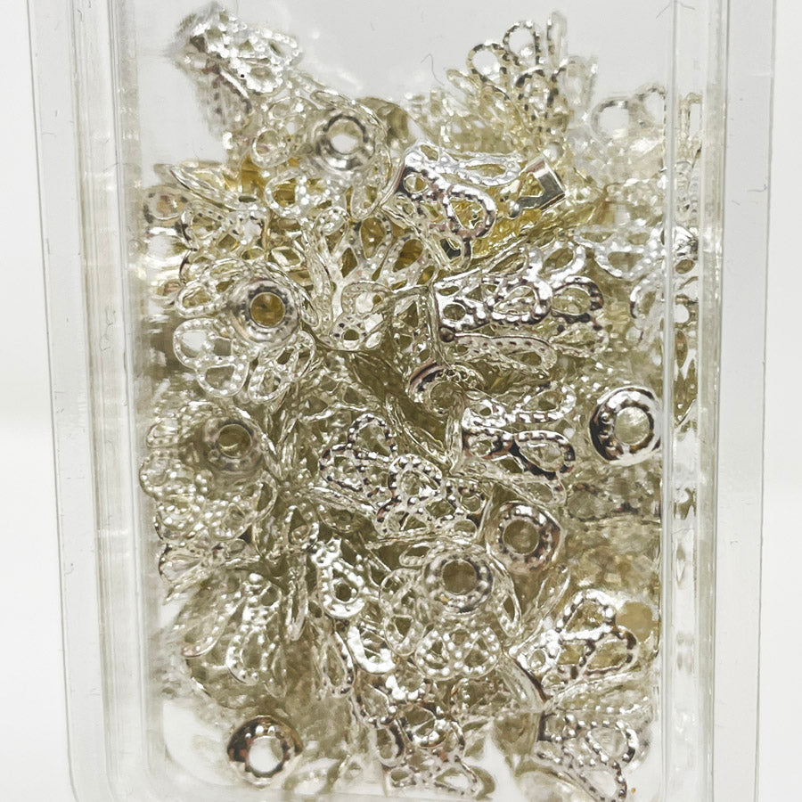 Silver Lace Bead Caps