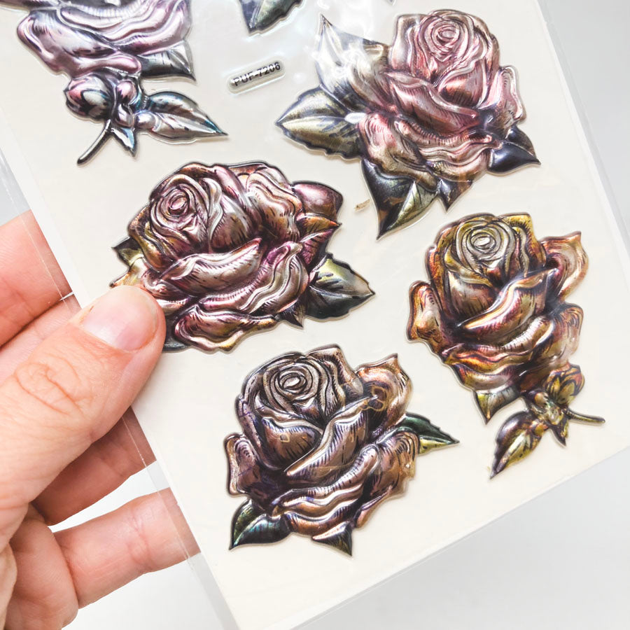 Crafter Squares Metallic Rose Stickers