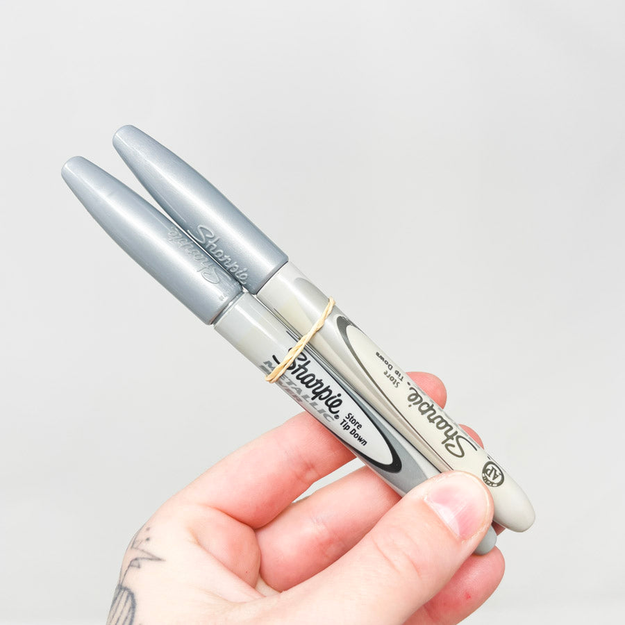 Two-Pack Metallic Silver Sharpie Markers
