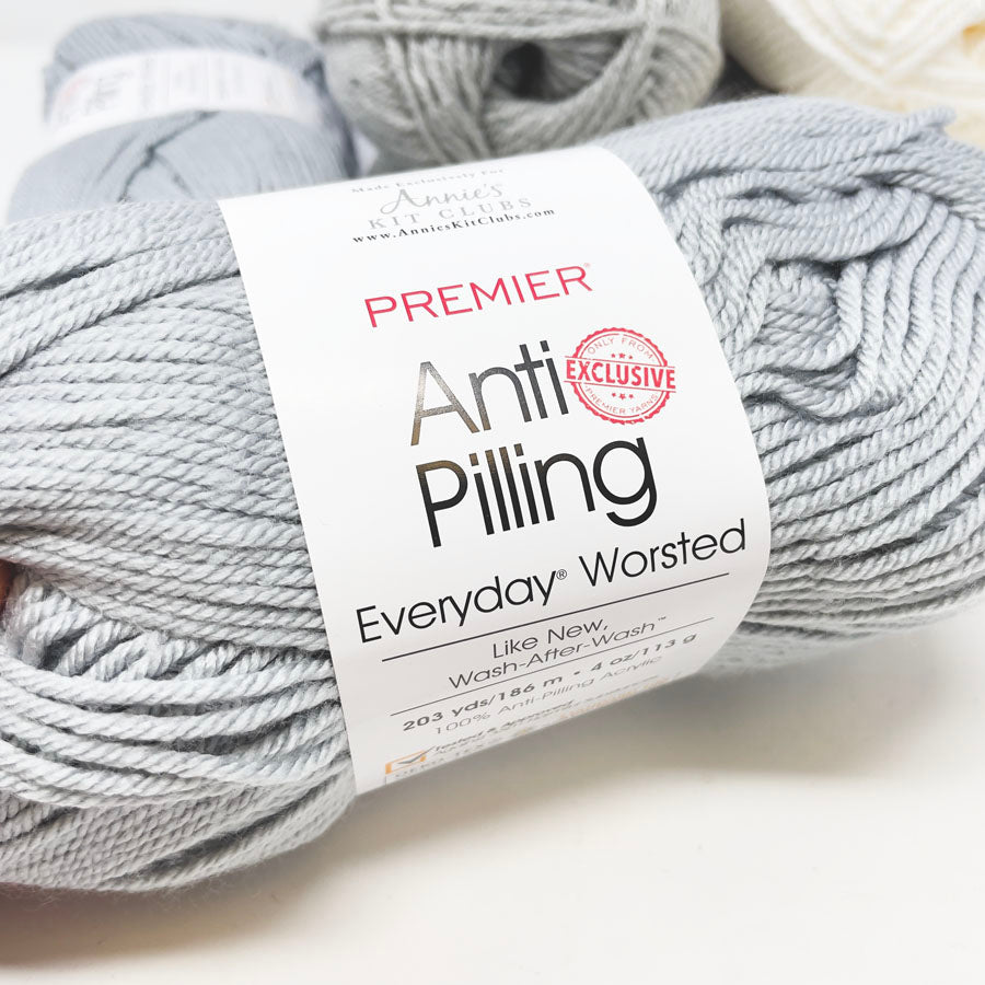 Annie's Block of the Month Club Afghan Kit - Coastal Gray