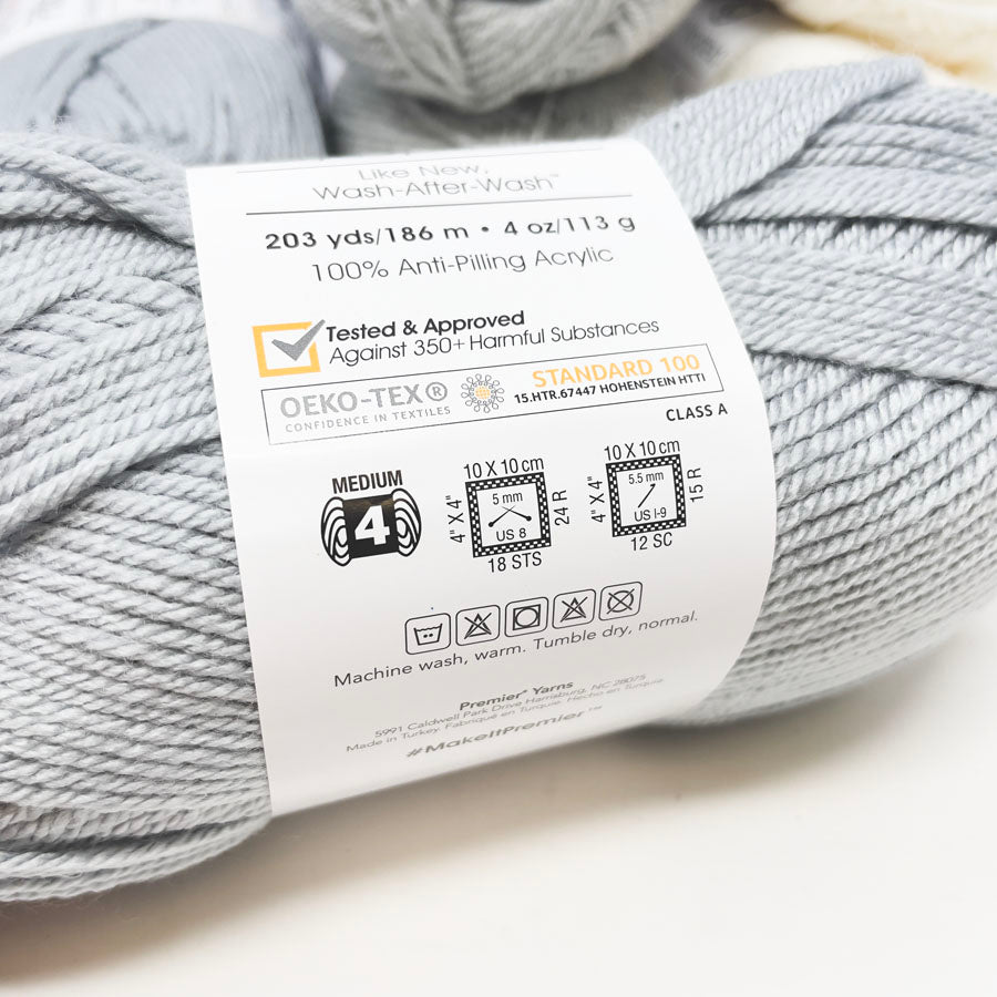 Annie's Block of the Month Club Afghan Kit - Coastal Gray