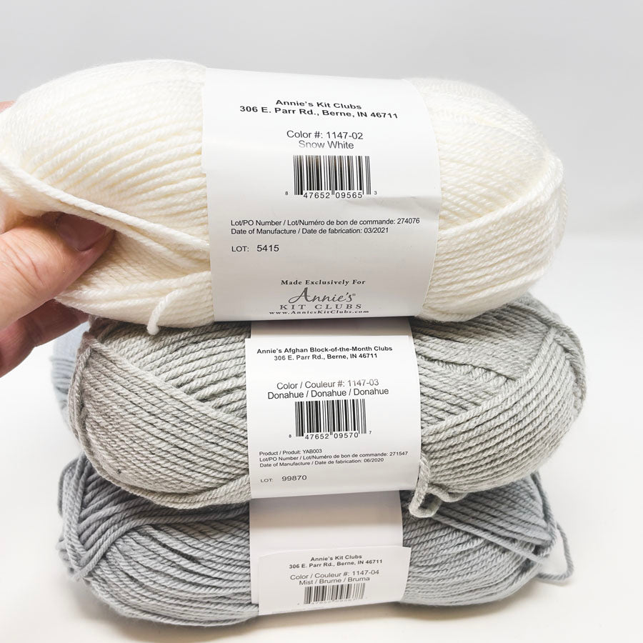 Annie's Block of the Month Club Afghan Kit - Coastal Gray