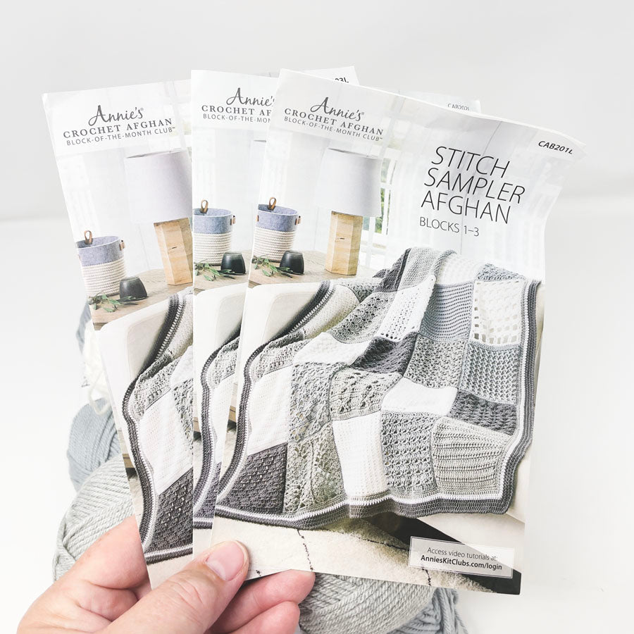 Annie's Block of the Month Club Afghan Kit - Coastal Gray