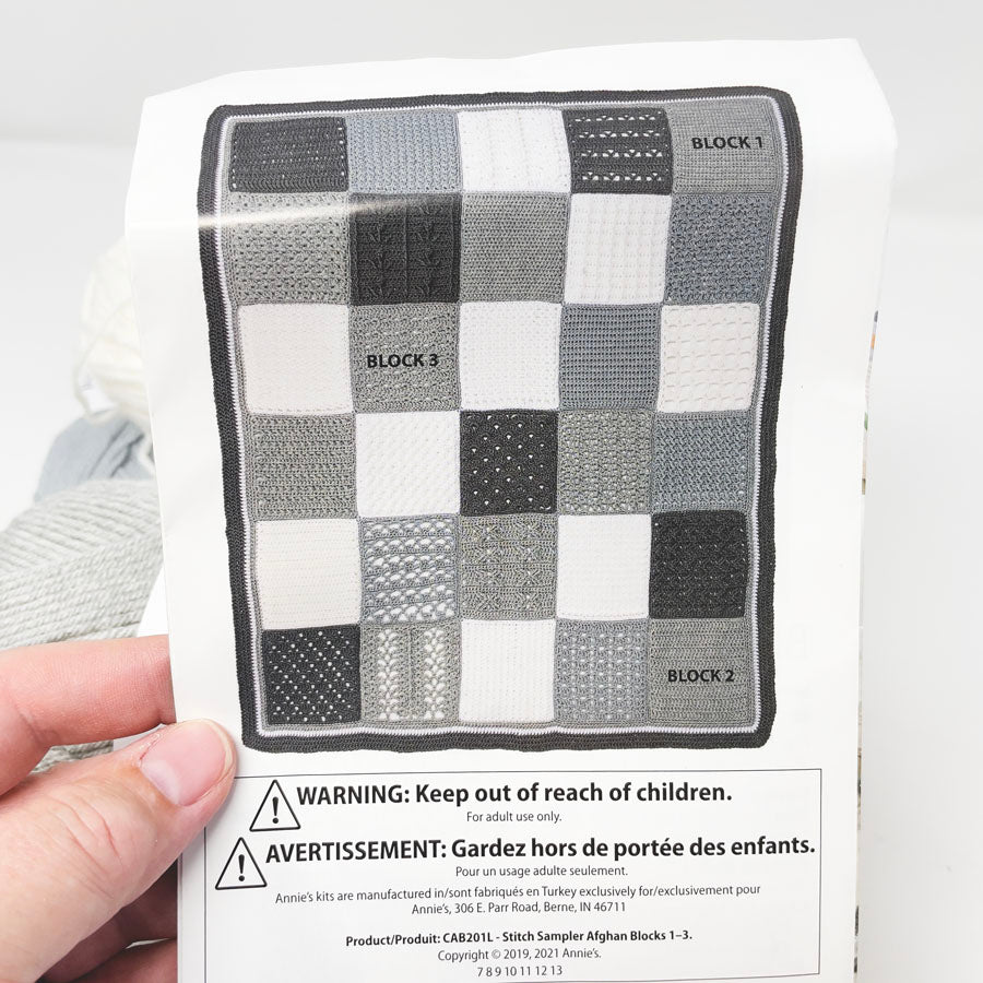 Annie's Block of the Month Club Afghan Kit - Coastal Gray