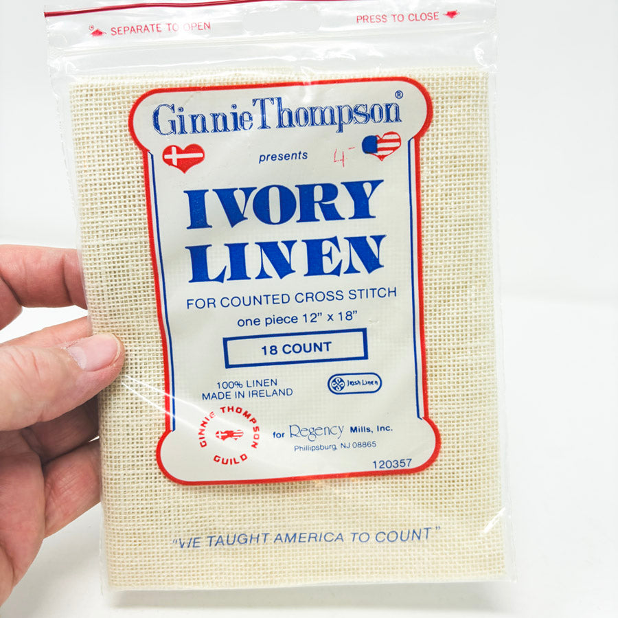 Ginnie Thomas 18 Count Ivory Linen - 12" x 18"