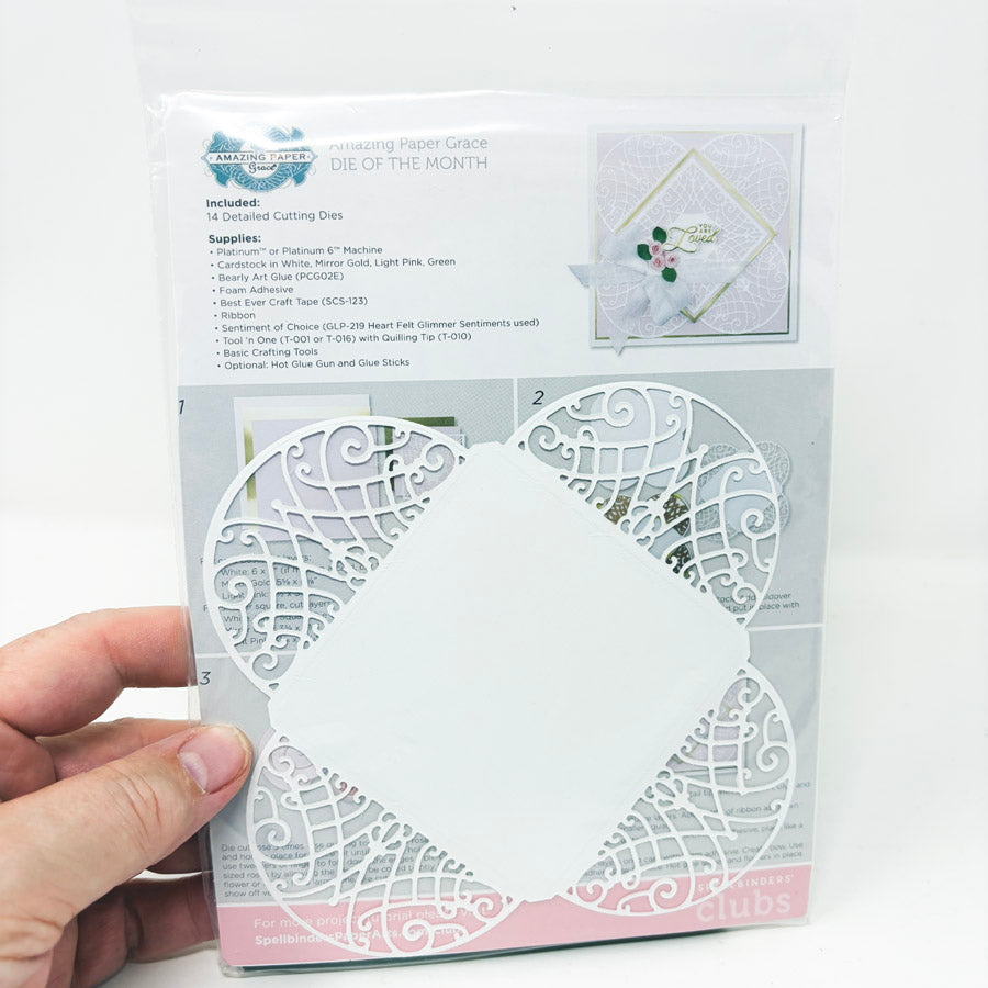 Spellbinders Club Die of the Month Sets - Lattice Petal Foldover