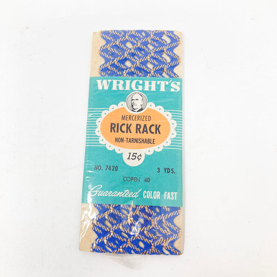 Wright's Blue and Gold rick rack trim
