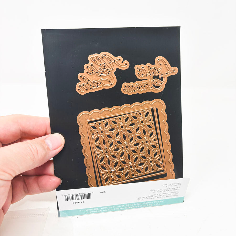 Spellbinders All Is Calm Word Etched Dies