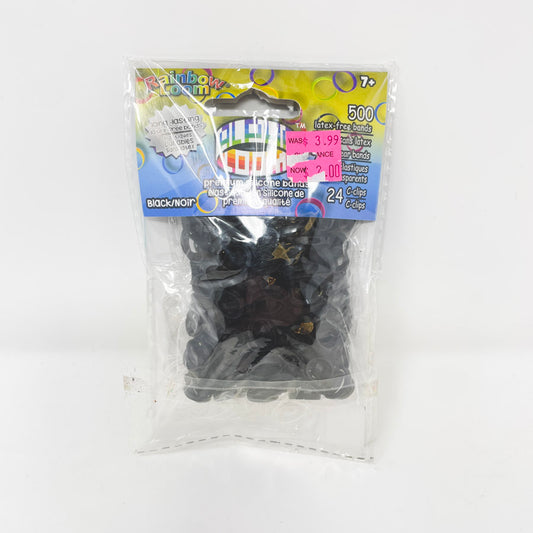 Rainbow Loom Silicone Bands - Black and Clear