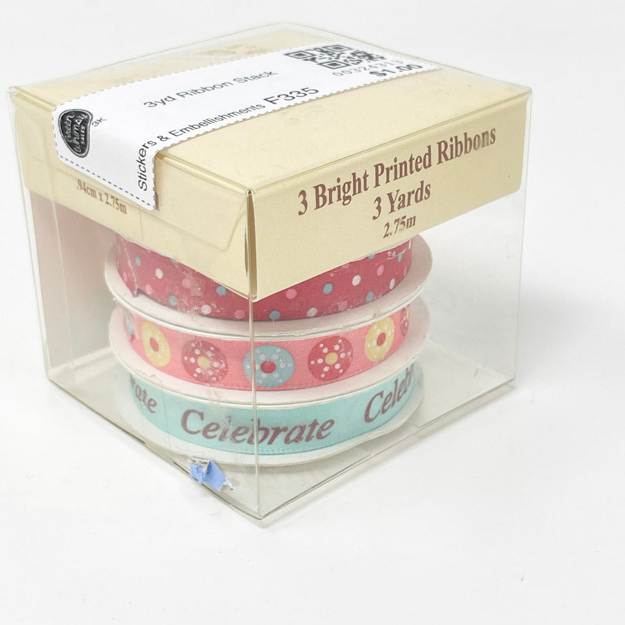 3 Bright Printed Ribbon