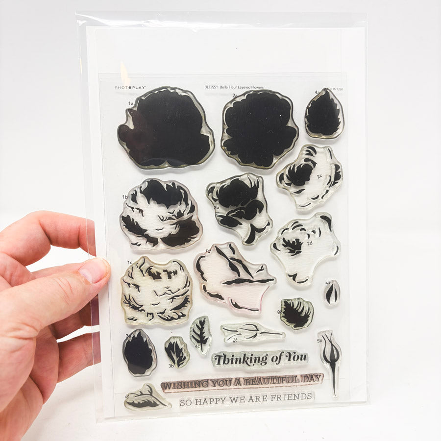 PhotoPlay Belle Fleur Layered Flowers Stamp & Die Set