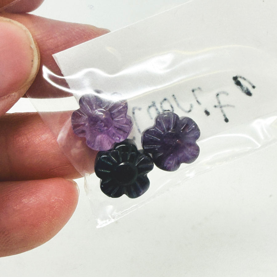 Fluorite Beads - Flower Shaped