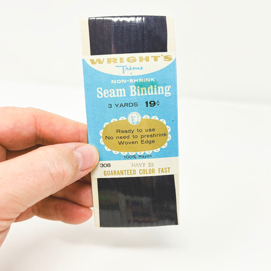 Wrights Non-Shrink Navy Seam Binding