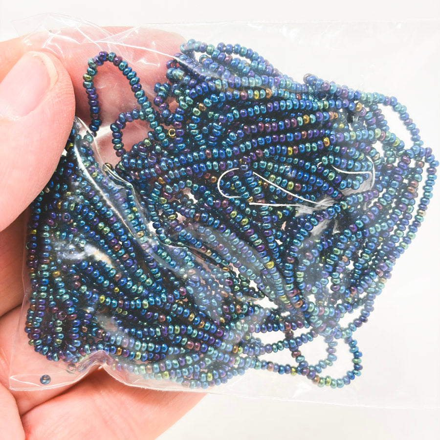 Metallic Blue Seed Bead Bundle