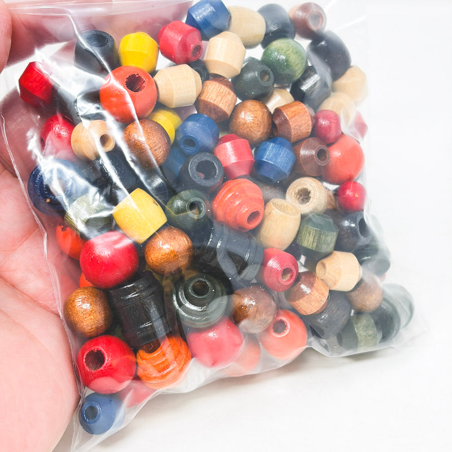 Mixed Pack of Painted Wood Beads