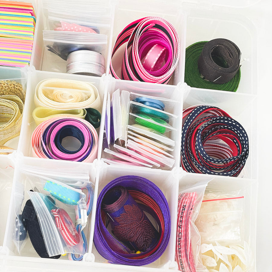 Organizer Box of Ribbon and MIni Cards