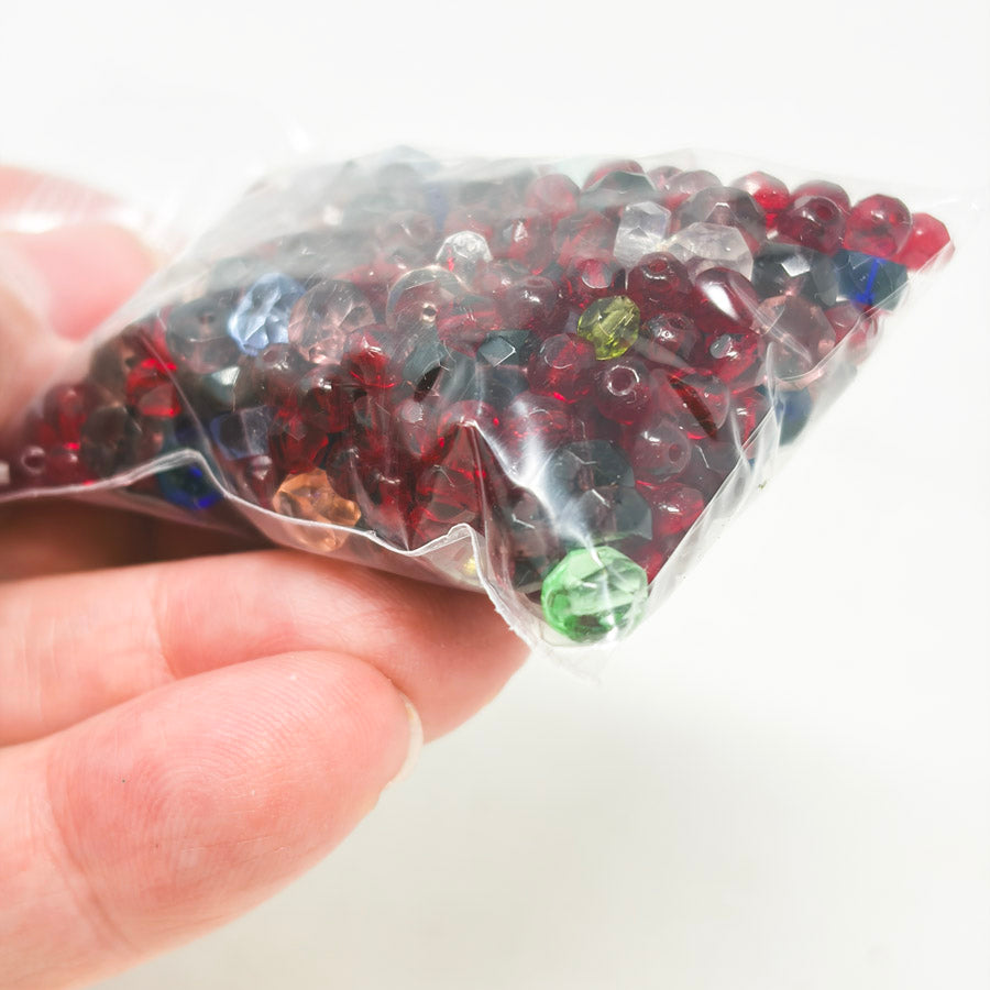 Ruby & Garnet Color Faceted Glass Bead Mix