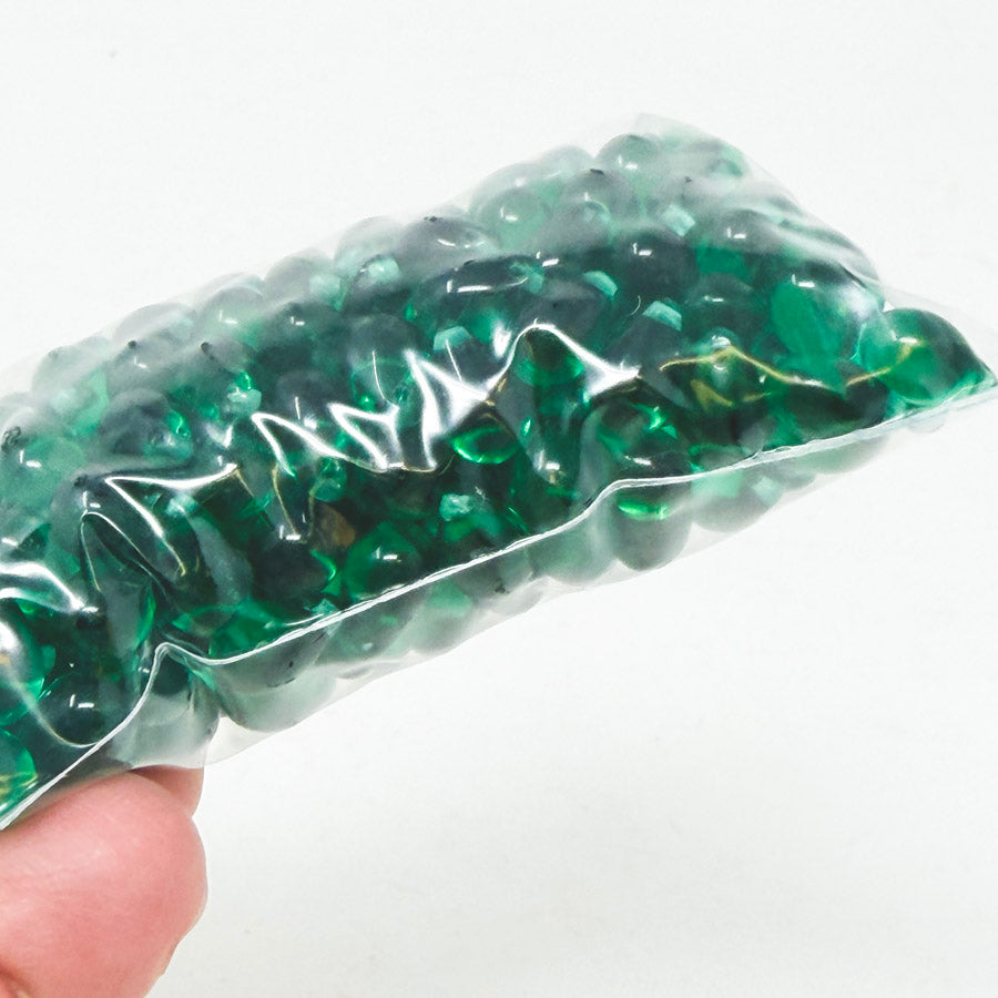 Green Translucent Glass Nugget Bead Pack