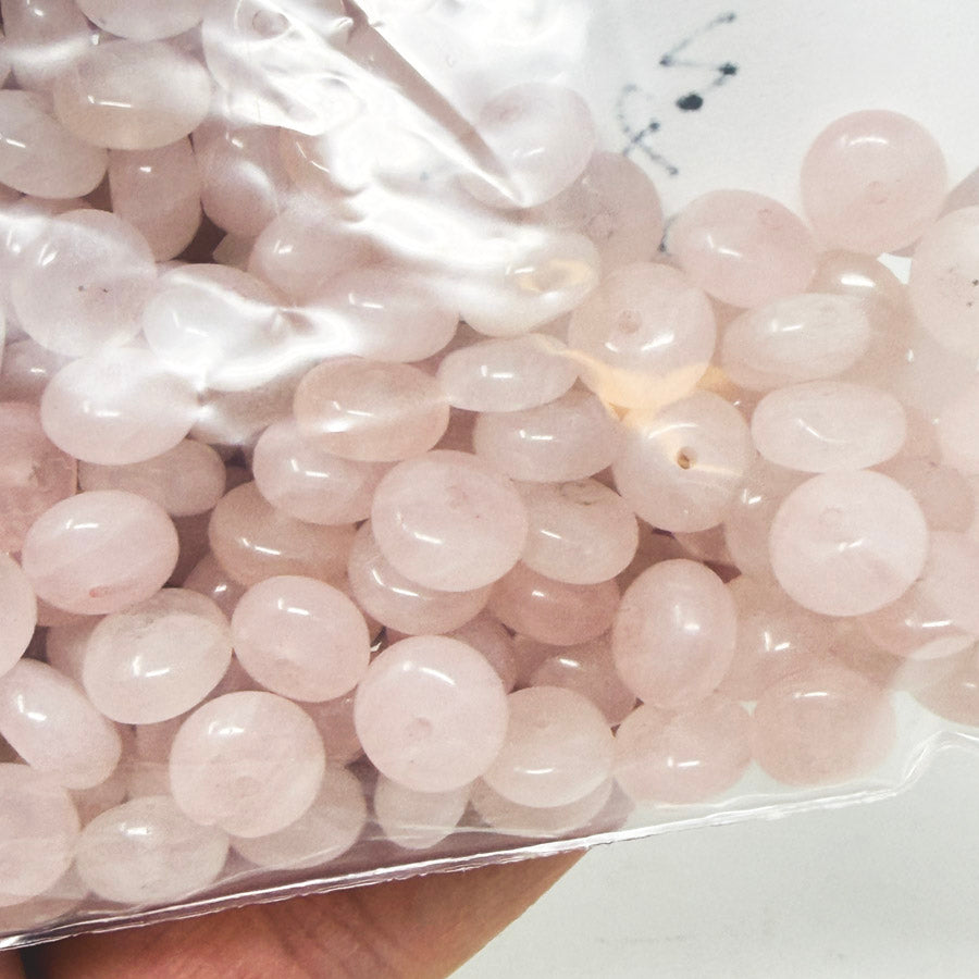 Rose Quartz Lentil Beads