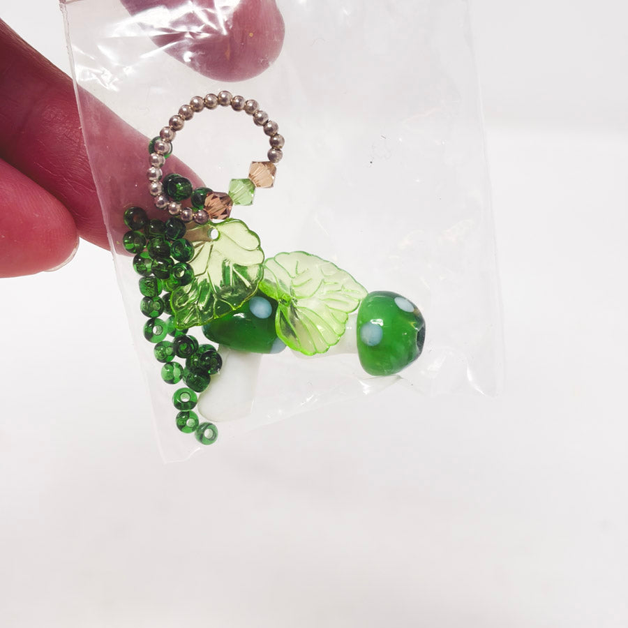 Woodland Bead Mix – Green Mushroom, Leaf & Seed Beads