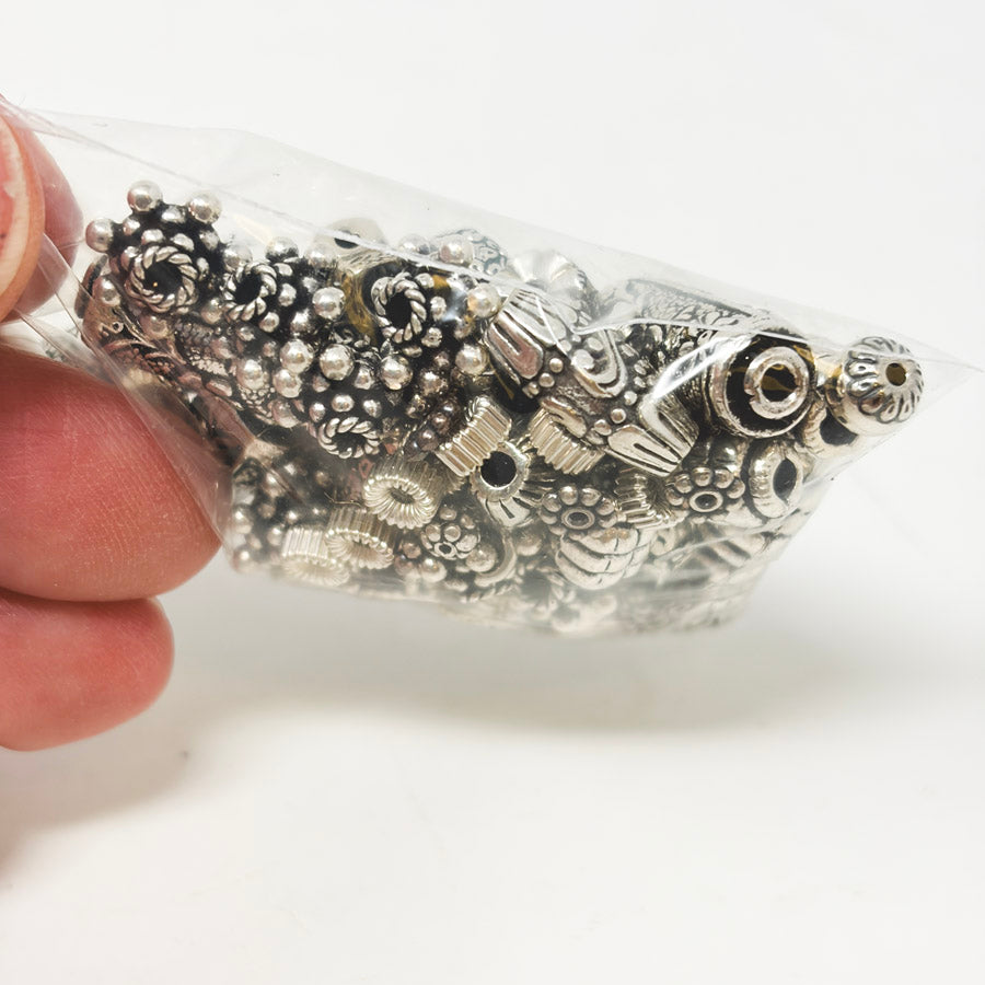Silver-Tone Bali Style Spacer Bead Mix